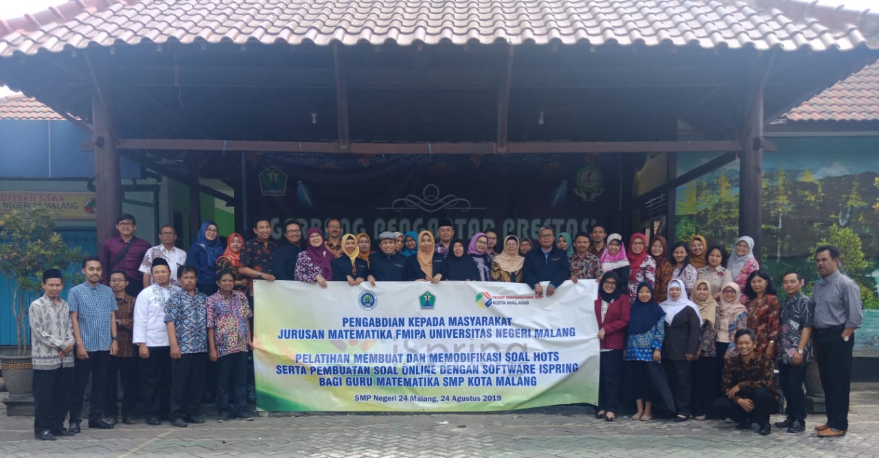 Pelatihan Membuat dan Memodifikasi Soal HOTS serta Pembuatan Soal Online dengan ISpring bagi Guru Matematika SMP Kota Malang
