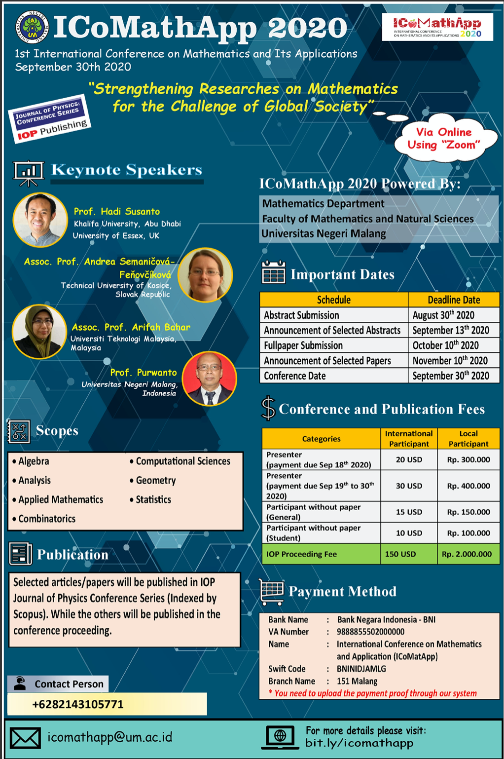 International Conference on Mathematics and its Application (ICoMathApp) 2020