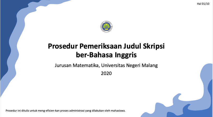 Prosedur Pemeriksaan Judul Skripsi Berbahasa Inggris