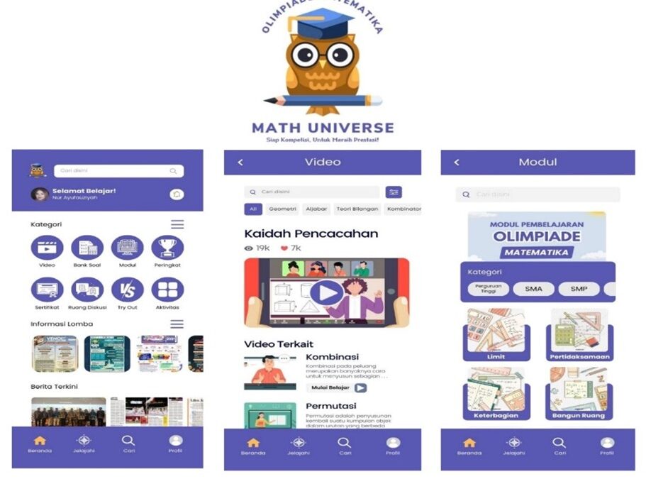 Penelitian bersama mahasiswa dengan judul ‘’Math Universe: Designing a Self-Directed Learning Application for Preparing Students for Mathematical Olympiads’’ dengan Tujuan SDG’s Tentang Pendidikan Berkualitas